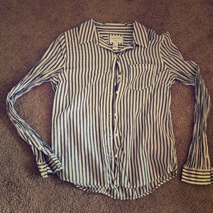 Forever 21 Striped Button Up Shirt - Small